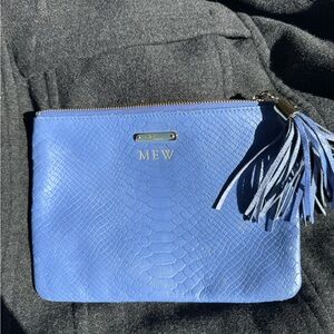MEW Makeover Essentials Blue Textured Clutch Bag